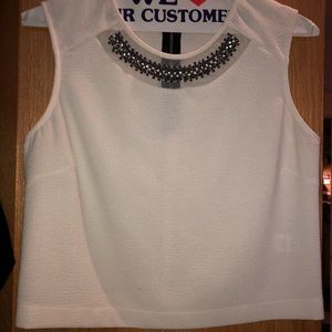 ASTRA Ivory Embellished Crop